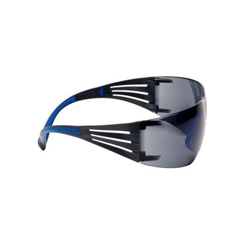 3M SecureFit 400 Safety Glasses, Blue/Grey frame, Scotchgard Anti-Fog, Grey Lens, SF402SGAF-BLU