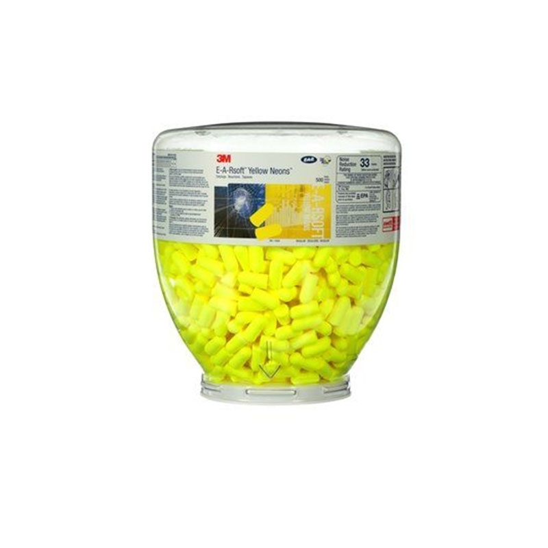 3M E-A-Rsoft Yellow Neons Earplugs, 36 dB, Refill Bottle, PD-01-002 - 500 Pair/Bottle