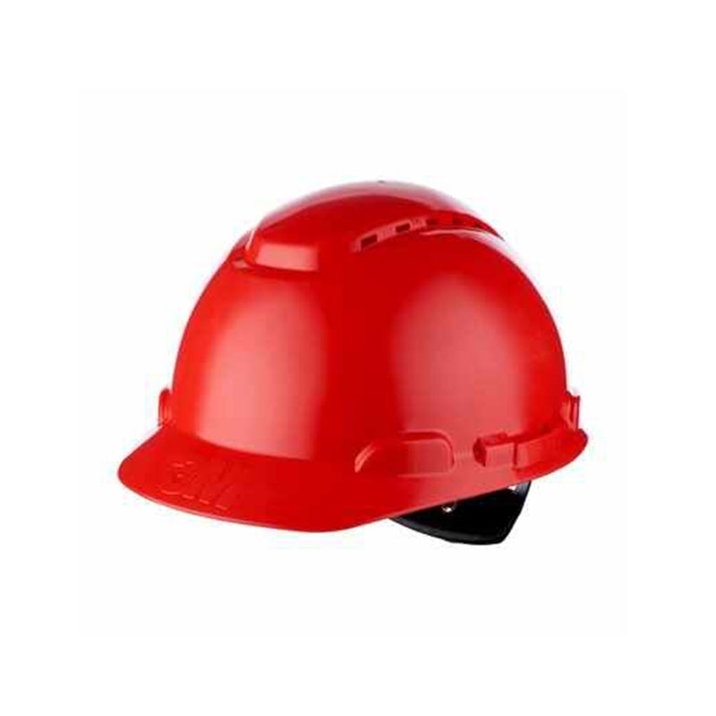 3M PELTOR H700 Series Safety Helmet, Ratchet suspension, Ventilated, Red, H-700N-RD