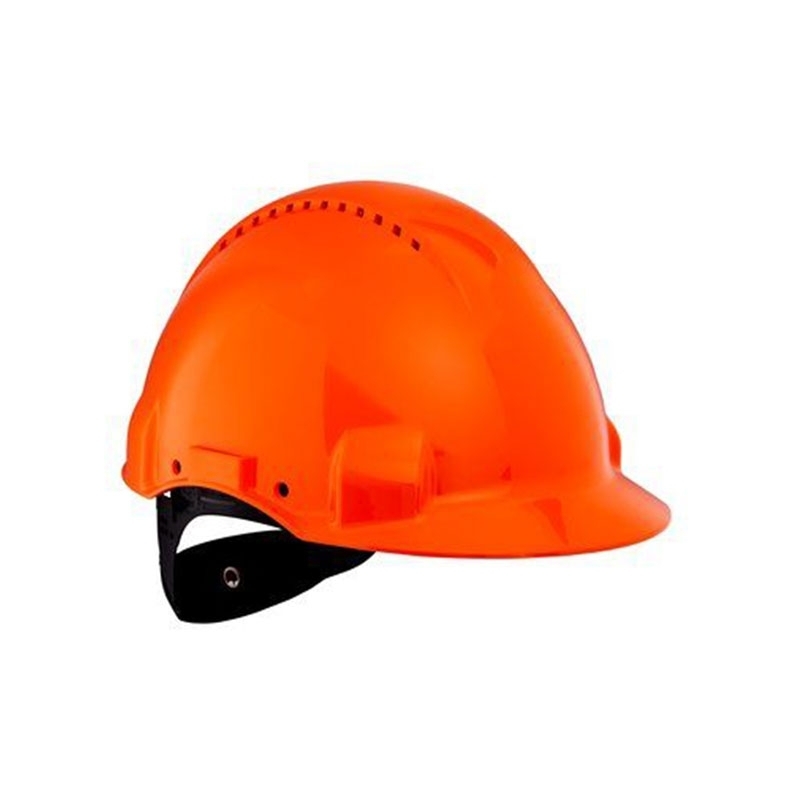 3M PELTOR Hard Hat Helmet G3000 with Uvicator Sensor, Ratchet suspension, Ventilated, Orange, G3000NUV-OR