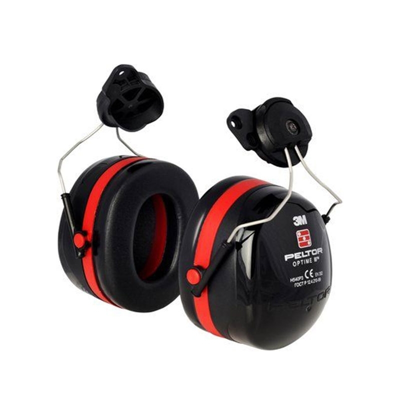 3M PELTOR Optime III Ear Defenders, 34 dB, Black/Red, Helmet Mounted attachment, H540P3B-413-SV
