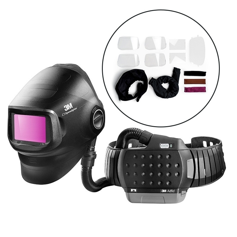 3M 617829 Speedglas G5-01 Adflo Welding Helmet with G5-01TW Filter and Consumable Starter Kit