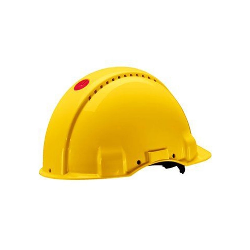 3M PELTOR Hard Hat Helmet G3000 with Uvicator Sensor, Ratchet suspension, Dielectric 440v, Yellow, G3001NUV-GU