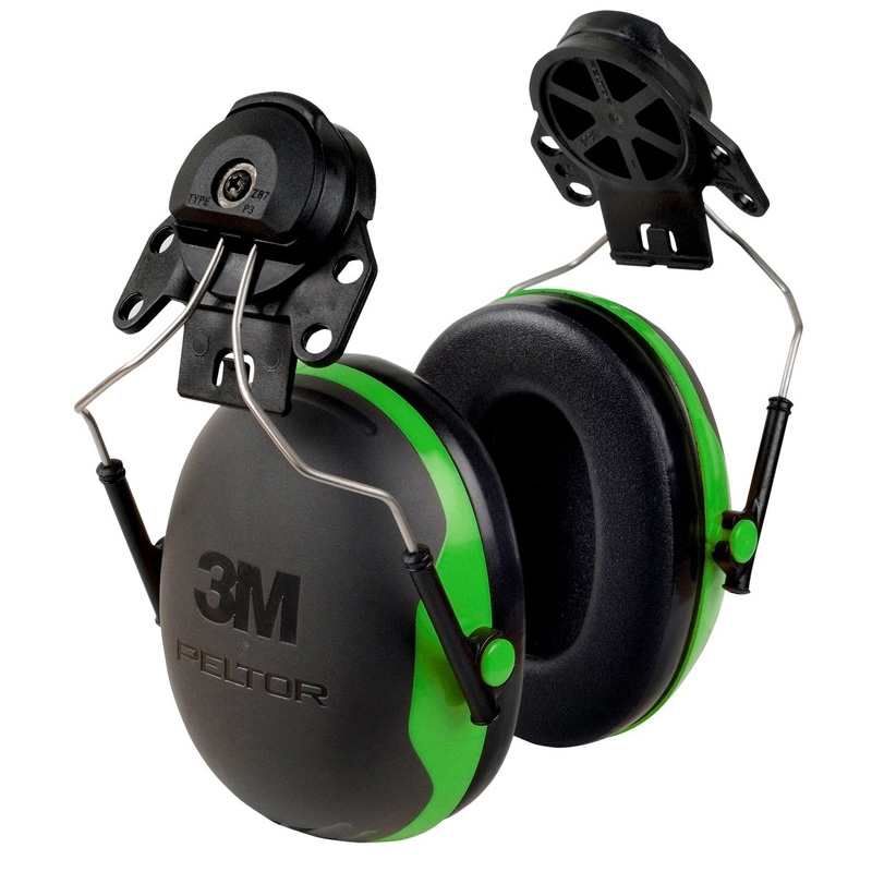 3M PELTOR X1P3  Ear Defenders, Helmet Mounted (Black/Green)